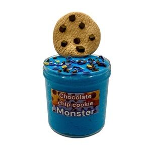 Chocolate Chip Cookie Monster Scented Cloud Dough Blue Slime 8 oz